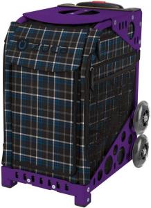 Спортивная сумка-вкладыш ZUCA Imperial Plaid с фиолетовой рамой и мигающими колесами