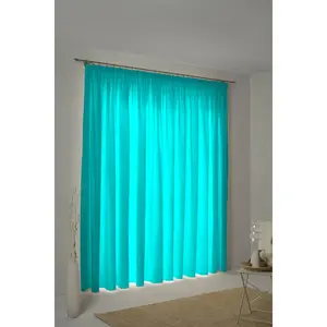 Штора Natur с кулиской 1 шт., по размеру Wirth, бирюзовый