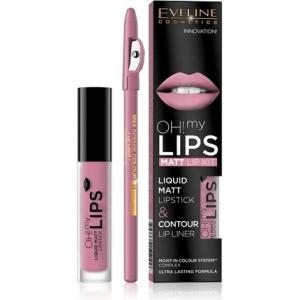 Набор для губ Eveline Cosmetics Oh! My Lips Liquid Matt Lipstick & Lip Liner, 03 Rose Nude
