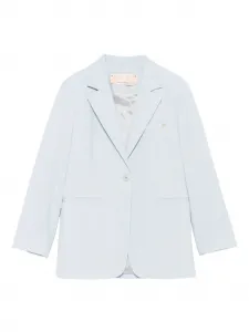 Однобортный блейзер с бантом Elisabetta Franchi La Mia Bambina, синий