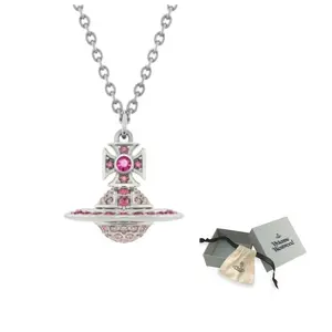 Vivienne Westwood Латунное ожерелье Women's Silver/Pink