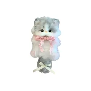 Плюшевый кулон в виде котенка с перекрученной палочкой высотой 13 см XTHOT