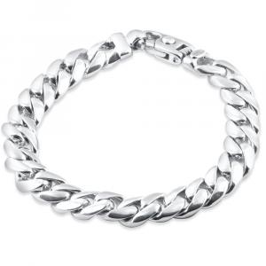 Мужской браслет Curb Link из 14-каратного золота (67 грамм) или платины (107 грамм) 10,5 мм 8,75 дюйма Pompeii2, платиновый