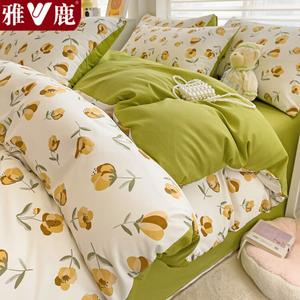 Yalu Пододеяльник 200х230 см из хлопка, цветной цветочный принт, ткань стираемая