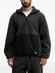 Худи с воротником на молнии Ea7 Emporio Armani, серый