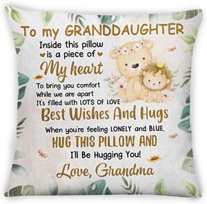 Custom Подушка с надписью для внучки Option 5