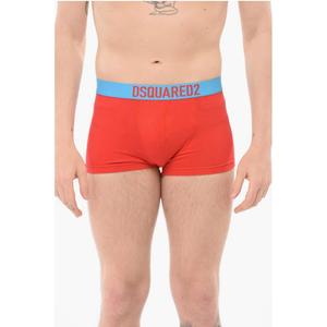 Боксеры из хлопка с контрастным поясом с логотипом Dsquared2, красный