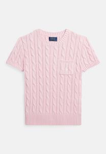 Джемпер Polo Ralph Lauren CABLE-KNIT COTTON SHORT-SLEEVE SWEATER 7-14Y, Hint Of Pink/Nevis/Pink