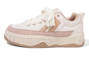 Кеды, скейтборд обувь женская низкая рис / хаки / розовый Feiyue