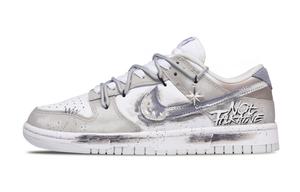 Nike Мужские кроссовки для скейтбординга Dunk Abrasion Resistant Low Top серый белый