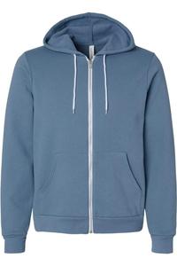 Толстовка с капюшоном BELLA + CANVAS из флисовой губки с застежкой-молнией, цвет steel blue