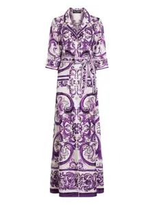 Платье макси с принтом Majolica DOLCE & GABBANA, фиолетовый