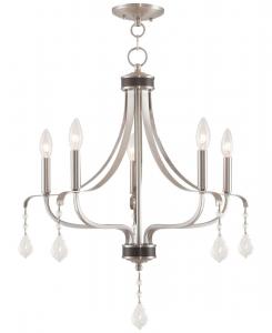 Люстра Laurel на 5 ламп Livex, серебро