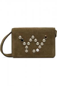 Open Yy Кошелек-Сумка из коричневой микрозамши с заклепками