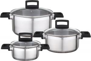Набор кастрюль Stahlwaren GmbH, 3 предмета, серебристый