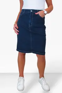 Юбка длиной до колена из эластичного денима Paulo Due, синий