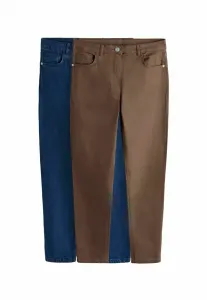 2 пары джинсов зауженного кроя The Set, Blue Mid Brown