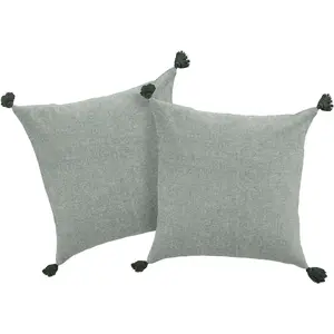 LeGer Home от Лены Герке декоративные подушки Jada наволочка без наполнителя, набор из 2 шт., современный и классический дизайн, 50x50 Leger Home By Lena Gercke, Dunkelgrün + unifarben