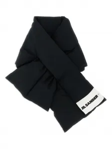 Дутый шарф с нашивкой-логотипом Jil Sander, черный