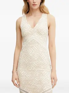 Платье миди с кружевной вставкой GUESS USA, белый