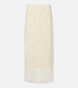 Юбка макси Rayure крючком из хлопка SIR, слоновая кость