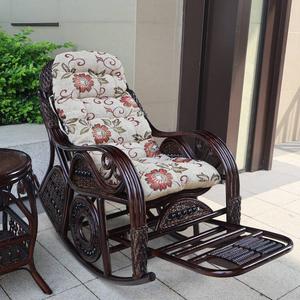 Fantasy Кресло-качалка из натурального ротанга с поясничной поддержкой, цвет chestnut, с сиденьем-подушкой
