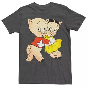 Мужская футболка с портретом свинки Looney Tunes Porky & Petunia Pig Licensed Character
