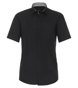 Деловая рубашка VENTI "Деловая рубашка VENTI с коротким рукавом однотонная", черный