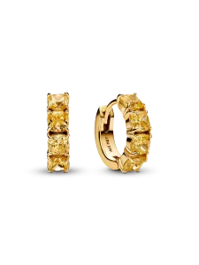 Желтые серьги-кольца Pandora, 14-каратное золотое покрытие