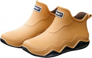 Женские и мужские ботинки Deck, водонепроницаемые, противоскользящие, резиновые черевики Chelsea до щиколотки Lghlmcl, желтый