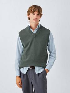 Кашемировый топ с V-образным вырезом John Lewis, Light Sage