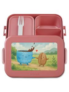 Mr. & Mrs. Panda Дизайн коробки для закусок в виде кофейных зерен без слогана, пастельно-красный цвет