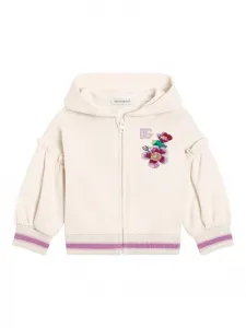 Худи с цветочной вышивкой Dolce & Gabbana Kids, нейтральный