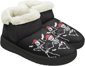 Женские зимние ботинки для снега, теплые, с утеплителем, уютные, противоскользящие, с утолщенной подошвой для прогулок на снегу на улице Gdxynsmny, Christmas Skeleton