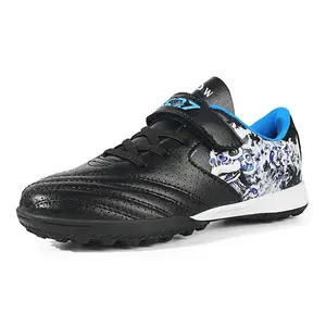 Детские футбольные бутсы с амортизацией ударов и износостойкостью, низкие D&W, черный/синий