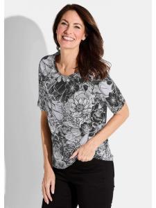 GOLDNER Короткий размер: Футболка черного/белого цвета/с узором