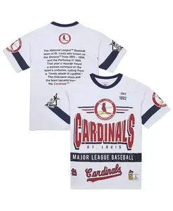 Мужская белая футболка St. Louis Cardinals Cooperstown Collection Team Origins Premium Mitchell & Ness