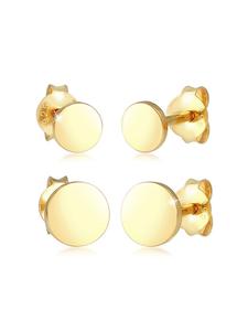 Elli Серьги из серебра 925 пробы с геометрическим узором в виде круга и диска в золотом исполнении