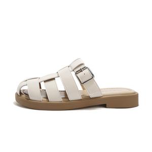 Mulinsen Женские противоскользящие тапочки с закрытым носком бежевые, цвет Beige