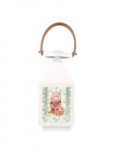 Mr. & Mrs. Panda Садовый фонарь с изображением красной панды, без надписи, из прозрачного материала