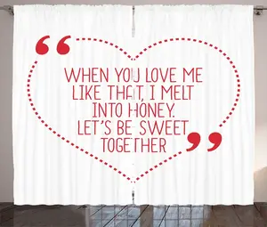 Штора ABAKUHAUS в деревенском стиле с рисунком Романтические слова в сердце, универсальная ленточная штора для гостиной с петлями и крючками, 280 x 225 см, темно-розовый с белым Abakuhaus