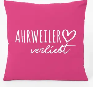 Подушка для дивана Huuraa Ahrweiler in Love Gift 40x40см с наполнителем, хлопок цвета фуксии, сувенир Ahrweiler Hellweg Druckerei