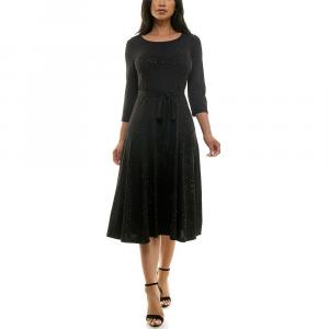 Женское блестящее платье миди Nina Leonard Sylvia, цвет Black Silver