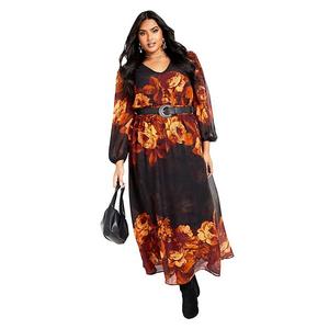 Женское платье макси Neve plus size Avenue, Black Bloom