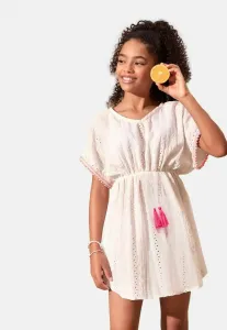 Кафтан-Платье прямого кроя с вышивкой. Lipsy, White