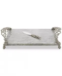 Сырная тарелка «Океанский риф» с ножом Michael Aram, silver