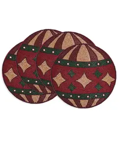 Салфетка под тарелку с украшением из бисера, набор из 4 шт. Saro Lifestyle, multi