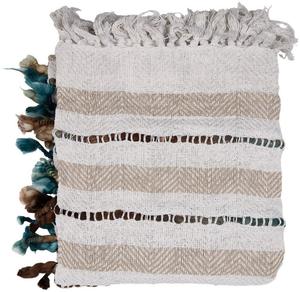 Покрывало Clayre & Eef 125х150 см бежевое в хлопковую полоску Clayre&Eef, бежевый