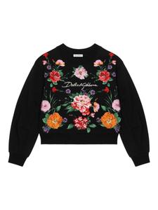 Dolce & Gabbana Kids толстовка с цветочной аппликацией, черный