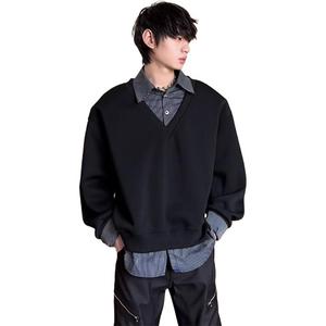 Свитшот Unisex Polo Collar Moderate Mock Two Piece VanCamel, черный